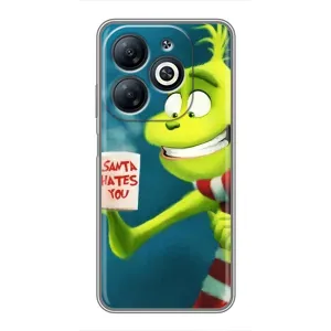 Рождественские Чехлы для Infinix Smart 8 (VPrint) (Зеленый Гринч)