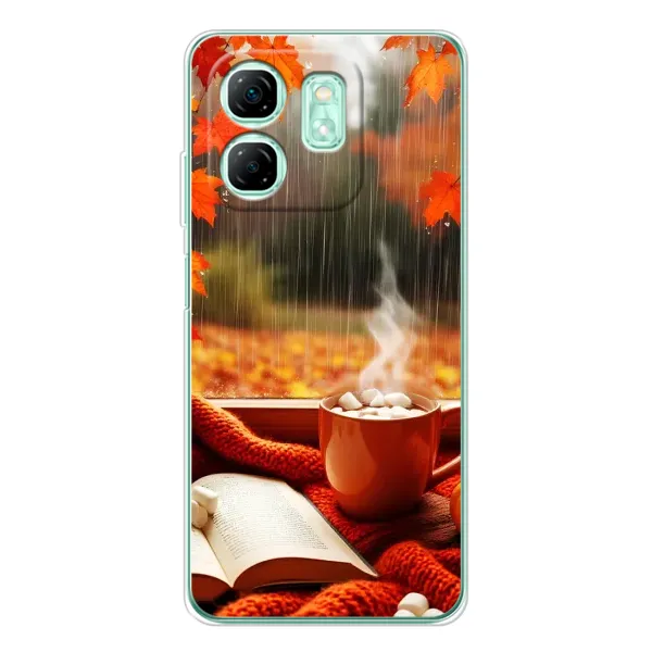 Чехол с принтом «Кофе и дождь» для Infinix Smart 9