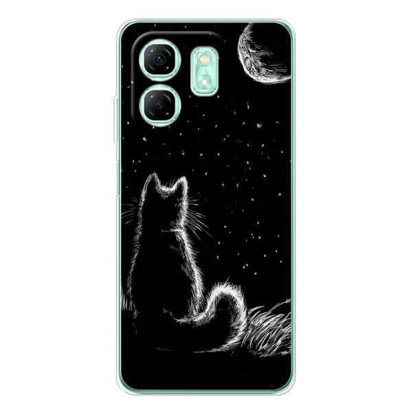 Чехол с принтом «Котик и луна» для Infinix Smart 9 Чехол с принтом «Котик и луна» для Infinix Smart 9