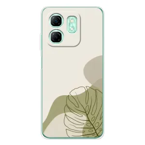 Силконовий чохол з принтом в квітах на Infinix Smart 9 (Зелена монстера дизайн)