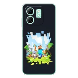 Чехол с принтом «персонажи Minecraft» для Infinix Smart 9