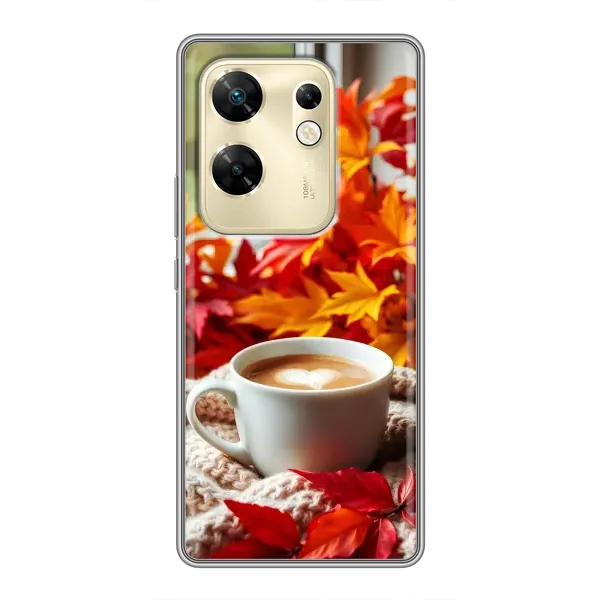 Чехол с принтом «Кофе и листья» для Infinix Zero 30 Чехол с принтом «Кофе и листья» для Infinix Zero 30