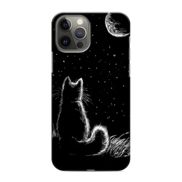 Чохол з принтом «Котик і місяць» для iPhone 12 Pro Чохол з принтом «Котик і місяць» для iPhone 12 Pro