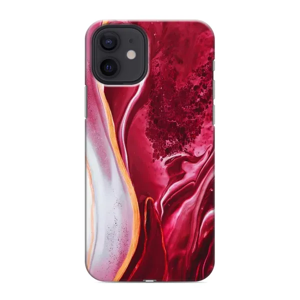 Чохол з принтом «Мрамор червоний» для iPhone 12