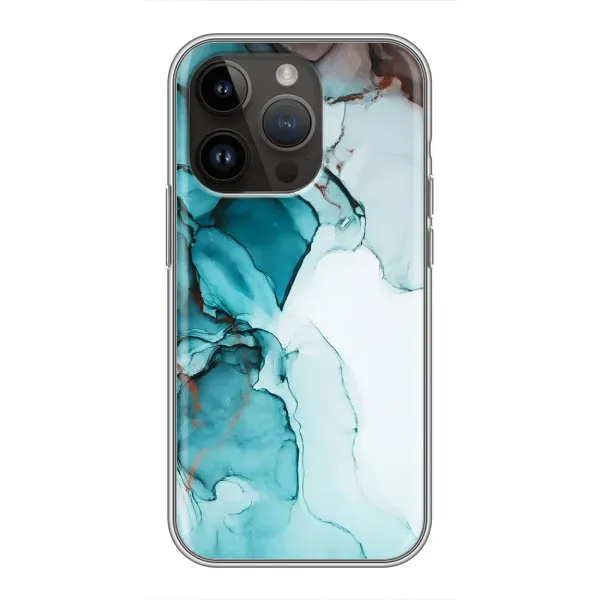 Чохол з принтом «Бірюзовий мрамор» для iPhone 14 Pro Max