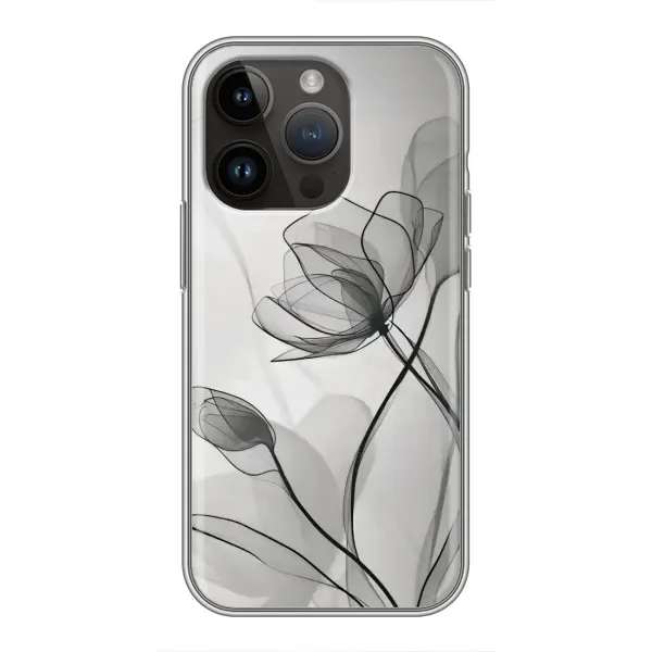 Чохол з принтом «Чорні квіти» для iPhone 14 Pro Max