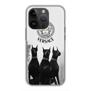 Чохол з принтом «Доберман Версаче» для iPhone 14 Pro Max