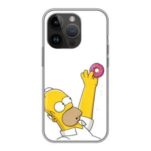 Чjхол з Сімпсонами для iPhone 14 Pro Max (VPrint) (Гомер з пончиком)
