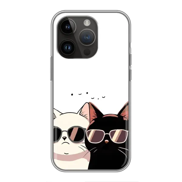 Чохол з принтом «Коти в окулярах» для iPhone 14 Pro Max Чохол з принтом «Коти в окулярах» для iPhone 14 Pro Max