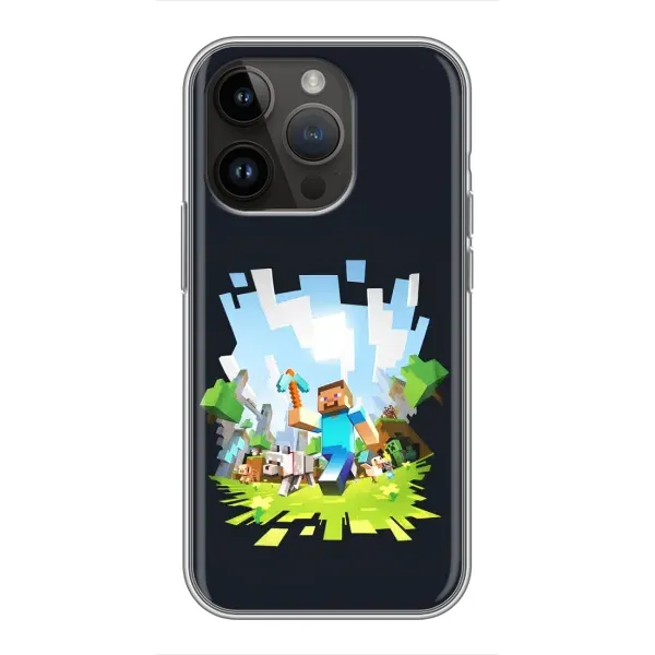 Чохол з принтом «персонажі Minecraft» для iPhone 14 Pro Max