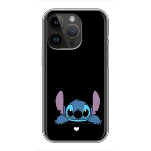 Чохол з принтом Стіч на iPhone 14 Pro Max (Стіч на чорному)