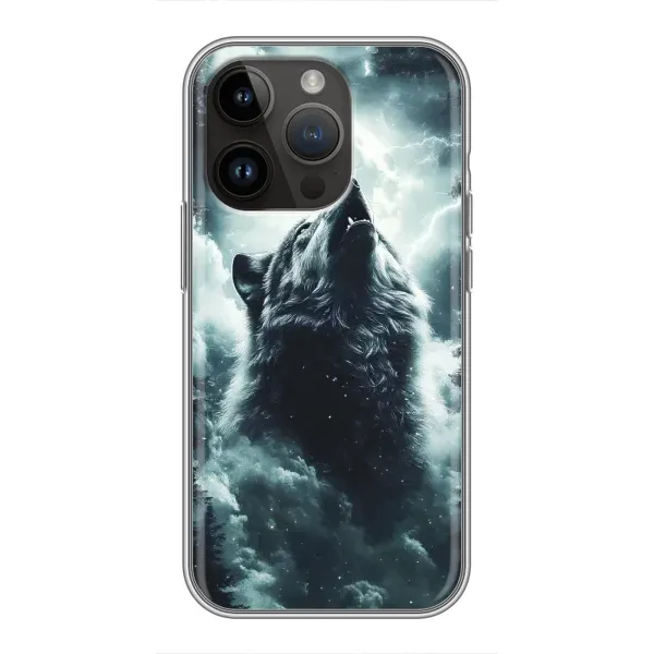 Чохол з принтом «Вовк у хмарах» для iPhone 14 Pro Max Чохол з принтом «Вовк у хмарах» для iPhone 14 Pro Max
