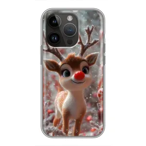 Яркий чехол для iPhone 14 Pro с Зимними Оленятами