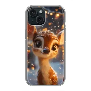 Чехол с принтом «Олененок среди гирлянд» для iPhone 14