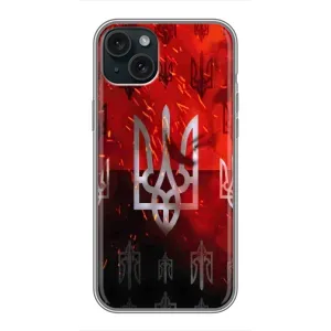 Украинские Чехлы для iPhone 15 Plus с картинкой УПА (AlphaPrint) (ГЕРБ УПА)