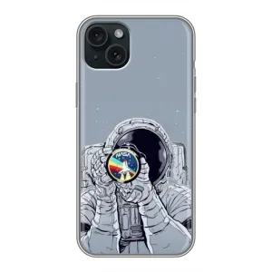 Чехол NASA для iPhone 15 Plus (AlphaPrint) (Космонавт фото)
