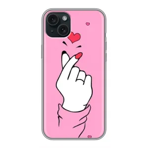 Чохол з принтом для iPhone 15 Plus (AlphaPrint - Знак сердечка)