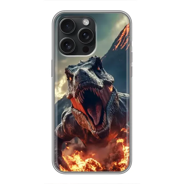 Чохол з принтом «Вогняний динозавр» для iPhone 15 Pro Max Чохол з принтом «Вогняний динозавр» для iPhone 15 Pro Max