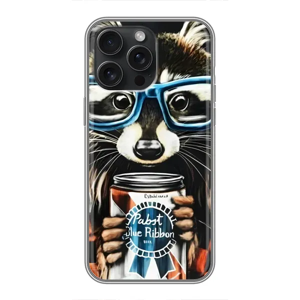 Чохол з принтом «Єнот з банкою» для iPhone 15 Pro Max Чохол з принтом «Єнот з банкою» для iPhone 15 Pro Max