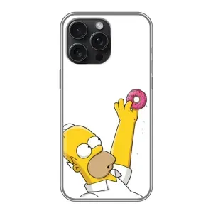 Чjхол з Сімпсонами для iPhone 15 Pro Max (VPrint) (Гомер з пончиком)