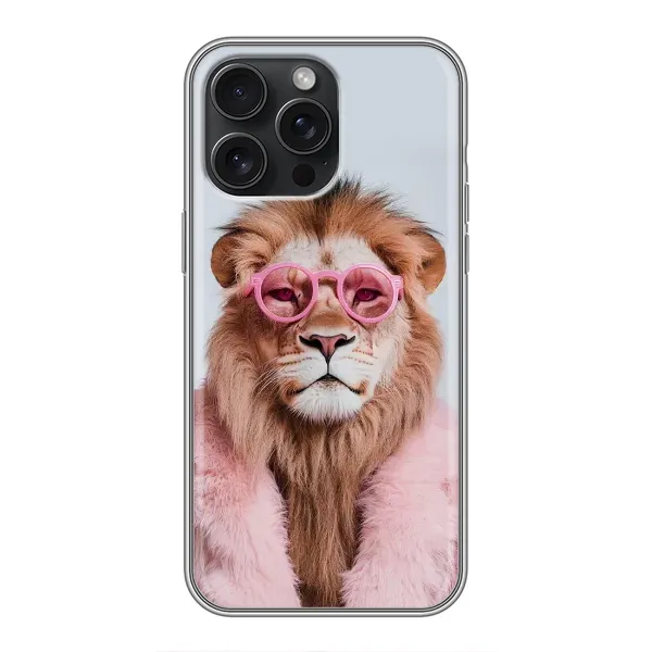Чохол з принтом «Лев в окулярах» для iPhone 15 Pro Max