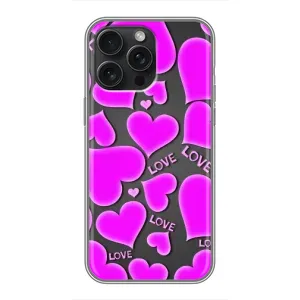 Чехлы для любимой на Епл 15 Про Макс (VPrint) (Pink hearts)