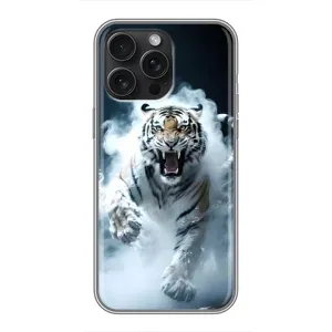 Чохол з картинкою 'Хижаки' для iPhone 15 Pro Max (Білий тигр у диму)