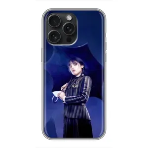 Чохли Венсдей на iPhone 15 Pro Max Уенсдей (AlphaPrint) (Венздей з парасолькою)