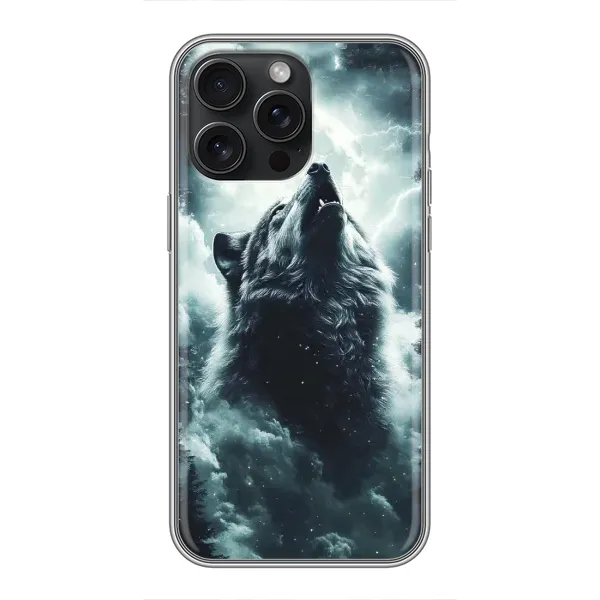 Чохол з принтом «Вовк у хмарах» для iPhone 15 Pro Max Чохол з принтом «Вовк у хмарах» для iPhone 15 Pro Max
