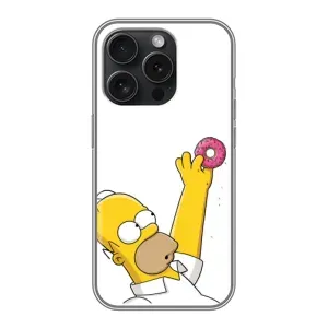 Чjхол з Сімпсонами для iPhone 15 Pro (VPrint) (Гомер з пончиком)