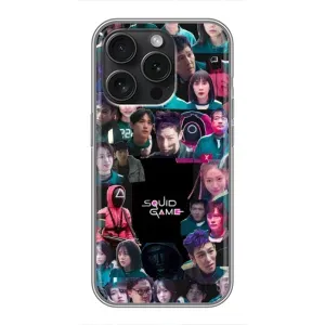 Чохол Гра в кальмара для iPhone 15 Pro (Колаж Гра кальмара)