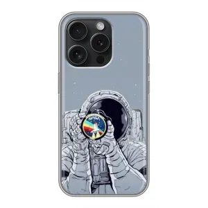 Чехол NASA для iPhone 15 Pro (AlphaPrint) (Космонавт фото)