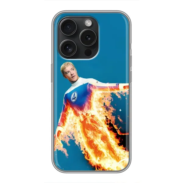 Чохол з принтом «Людина-факел у вогні» для iPhone 15 Pro Чохол з принтом «Людина-факел у вогні» для iPhone 15 Pro