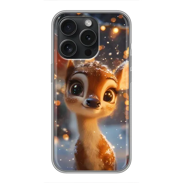 Чохол з принтом «Оленятко серед гірлянд» для iPhone 15 Pro Чохол з принтом «Оленятко серед гірлянд» для iPhone 15 Pro