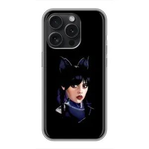 Чохли Венсдей на iPhone 15 Pro Уенсдей (AlphaPrint) (серйозна Венздей)
