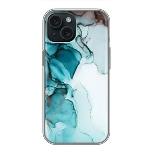 Чехол с принтом «Бирюзовый мрамор» для iPhone 15