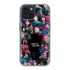 Чохол Гра в кальмара для iPhone 15 (Колаж Гра кальмара)