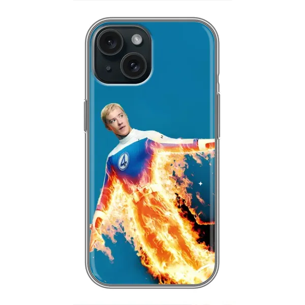 Чохол з принтом «Людина-факел у вогні» для iPhone 15 Чохол з принтом «Людина-факел у вогні» для iPhone 15