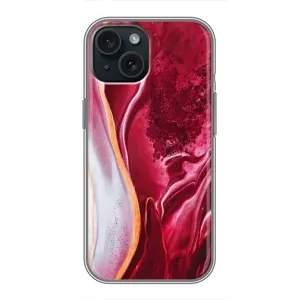 Чехол с принтом «Мрамор красный» для iPhone 15