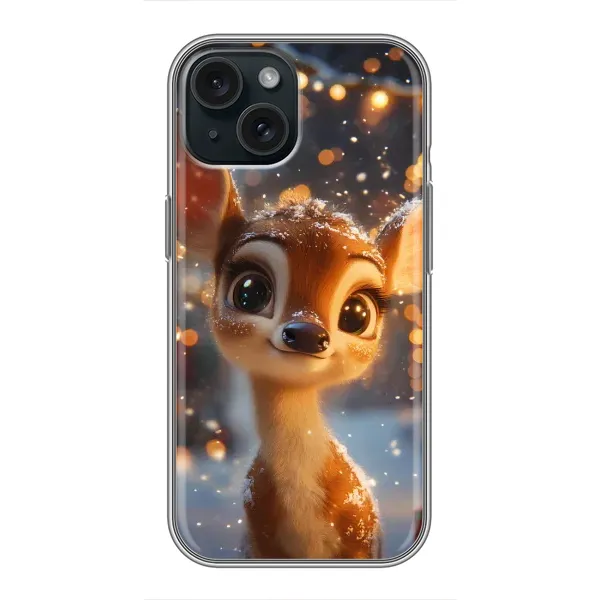 Чохол з принтом «Оленятко серед гірлянд» для iPhone 15 Чохол з принтом «Оленятко серед гірлянд» для iPhone 15
