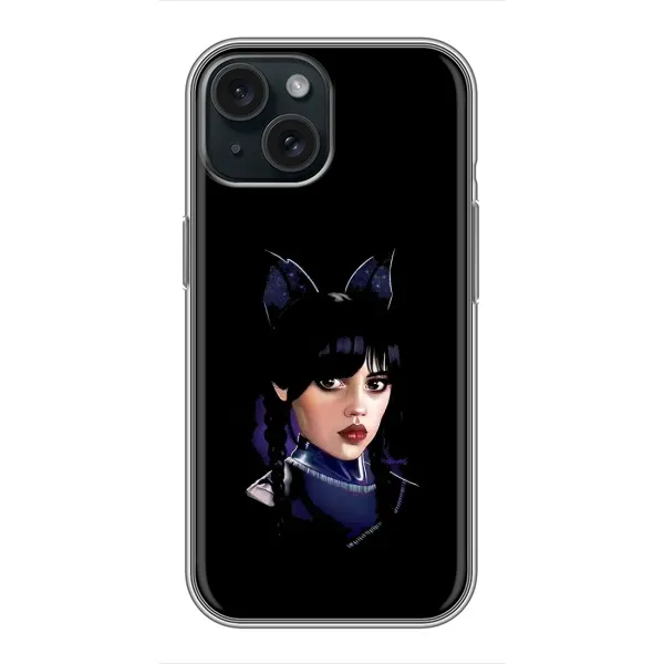 Чохол з принтом «серйозна Венздей» для iPhone 15