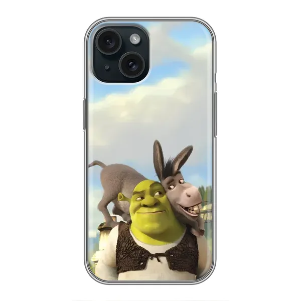 Чохол з принтом «Шрек та Осел» для iPhone 15 Чохол з принтом «Шрек та Осел» для iPhone 15