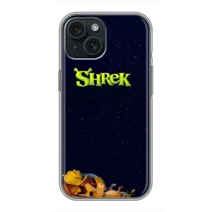Чохол з мультфільмом Шрек на iPhone 15 (Відпочиваючий Шрек)