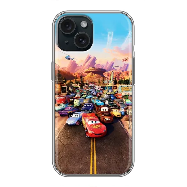 Чохол з принтом «Тачки на трасі» для iPhone 15 Чохол з принтом «Тачки на трасі» для iPhone 15
