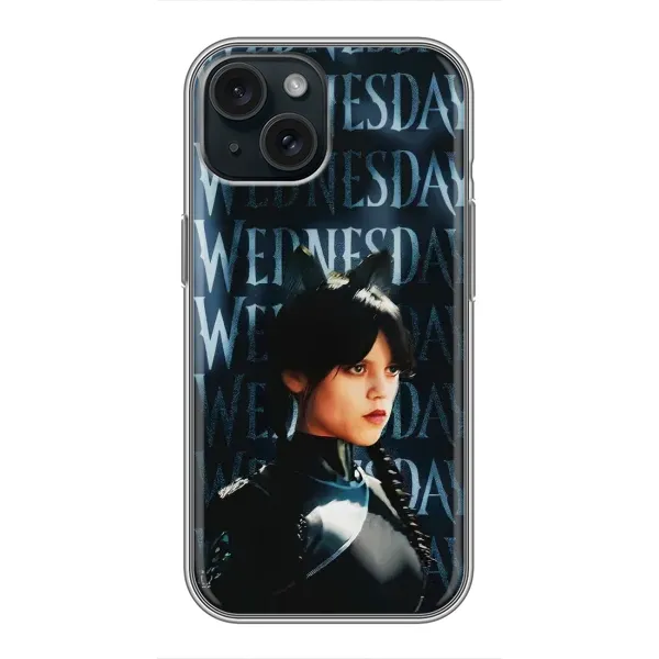 Чохол з принтом «Венздей кішка» для iPhone 15