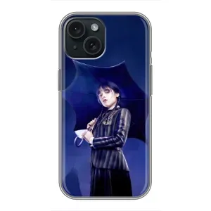 Чохли Венсдей на iPhone 15 Уенсдей (AlphaPrint) (Венздей з парасолькою)