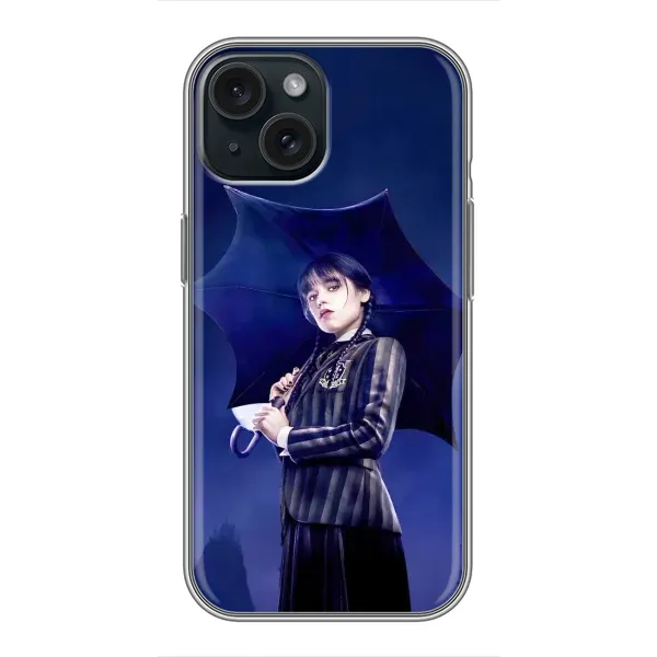 Чохол з принтом «Венздей з парасолькою» для iPhone 15