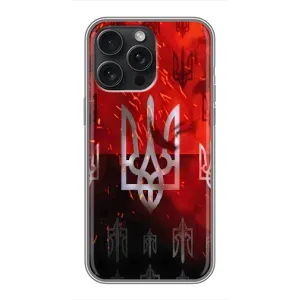 Украинские Чехлы для iPhone 16 Pro Max с картинкой УПА (AlphaPrint) (ГЕРБ УПА)