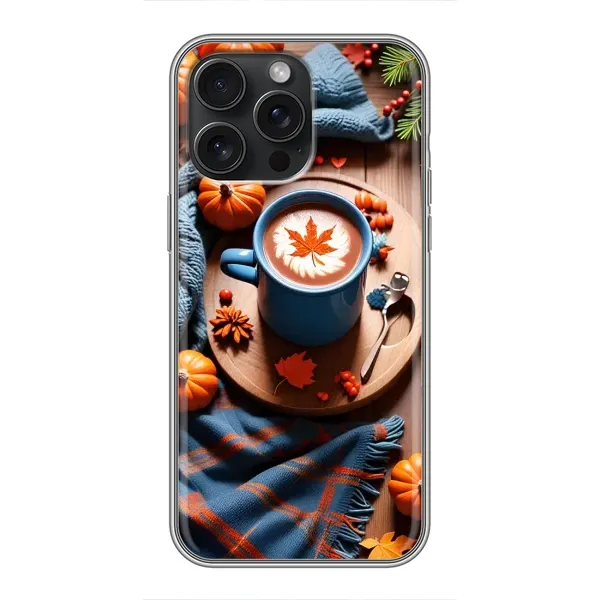 Чохол з принтом «Кава і гарбузики» для iPhone 16 Pro Max Чохол з принтом «Кава і гарбузики» для iPhone 16 Pro Max