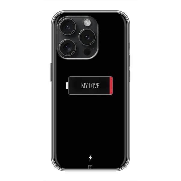 Чохол з принтом «Love battery» для iPhone 16 Pro Чохол з принтом «Love battery» для iPhone 16 Pro